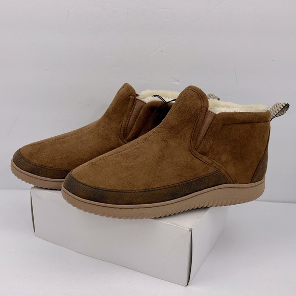 DEARFOAMS, MEN’S INDOOR/OUTDOOR WARM SLIPPERS, BROWN COLOR US SIZE 7-8, EU 40-41 - Picture 3 of 12